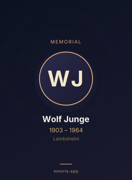 Memorial portrait of Wolf Junge