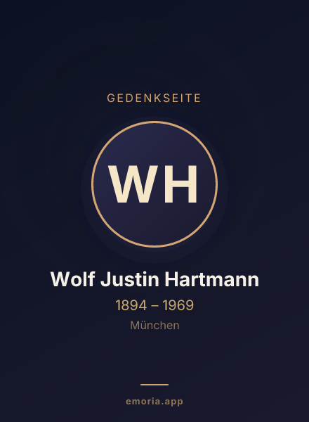 Gedenkportrait von Wolf Justin Hartmann