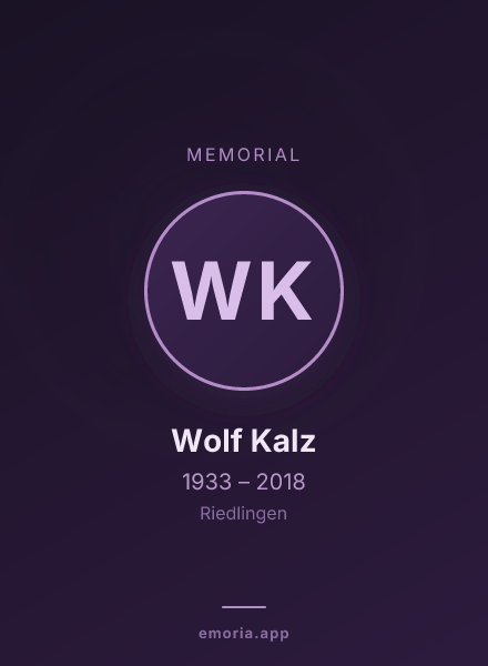 Memorial portrait of Wolf Kalz