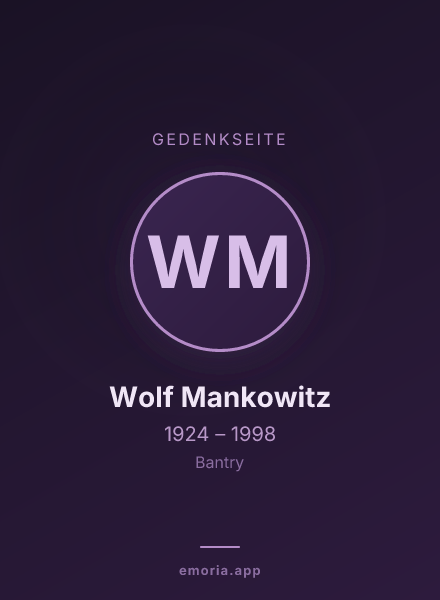 Gedenkportrait von Wolf Mankowitz