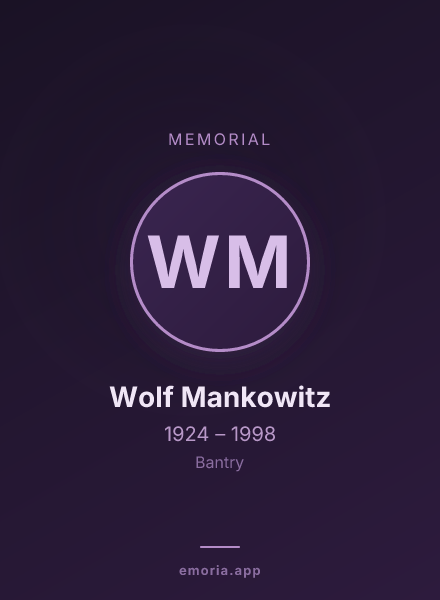 Memorial portrait of Wolf Mankowitz