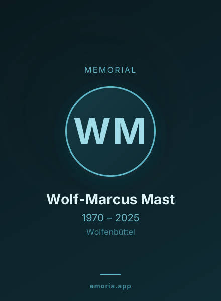 Memorial portrait of Wolf-Marcus Mast