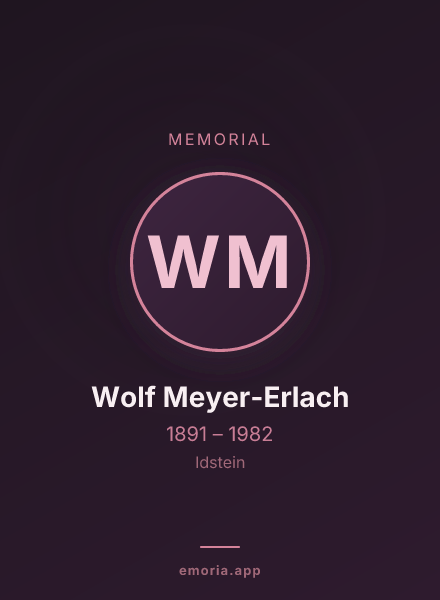 Memorial portrait of Wolf Meyer-Erlach