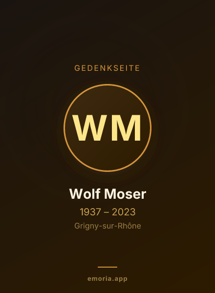 Gedenkportrait von Wolf Moser