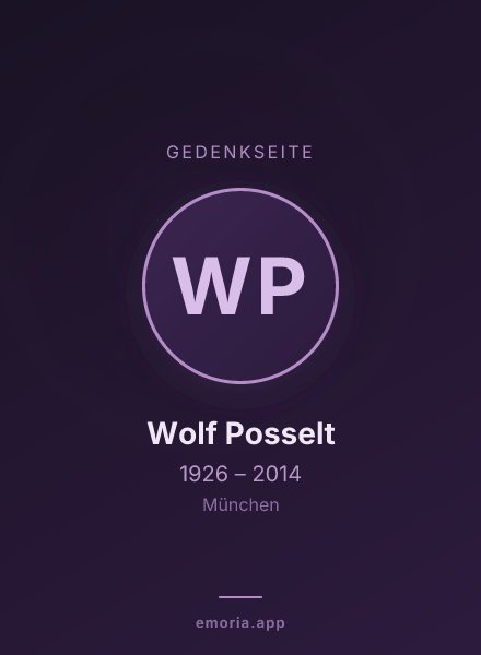 Gedenkportrait von Wolf Posselt