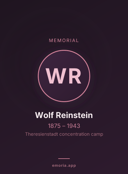 Memorial portrait of Wolf Reinstein