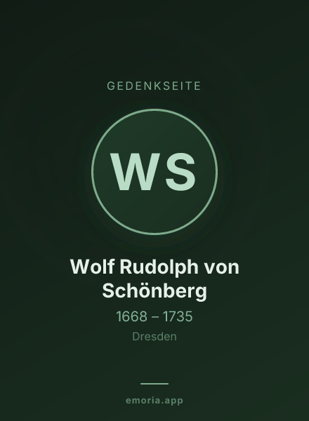 Gedenkportrait von Wolf Rudolph von Schönberg