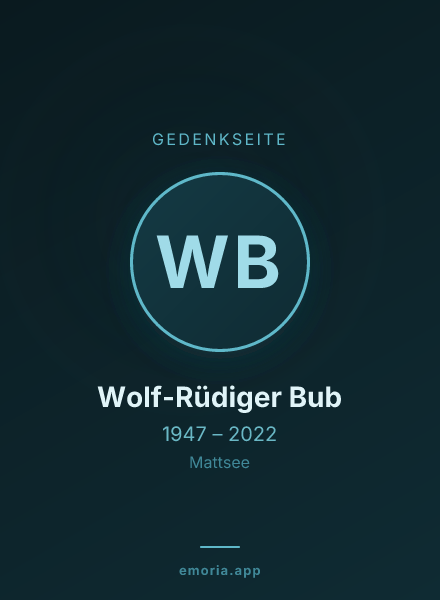 Gedenkportrait von Wolf-Rüdiger Bub
