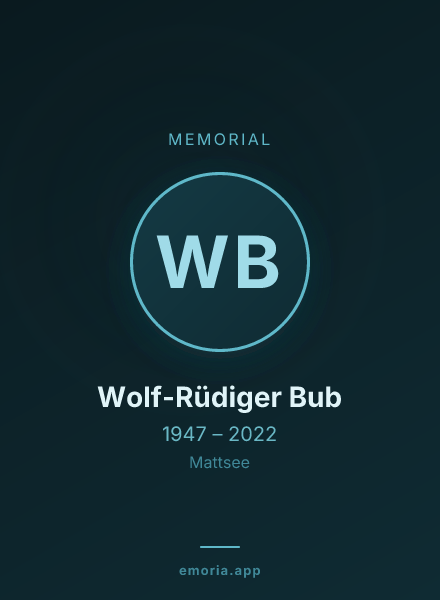 Memorial portrait of Wolf-Rüdiger Bub