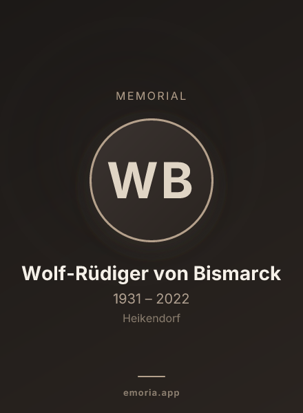 Memorial portrait of Wolf-Rüdiger von Bismarck