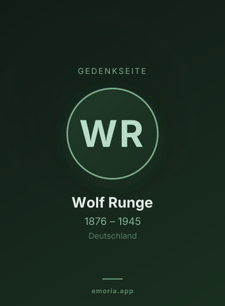 Gedenkportrait von Wolf Runge