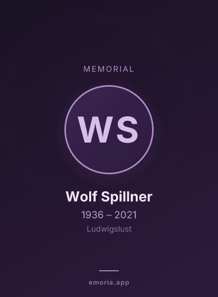 Memorial portrait of Wolf Spillner
