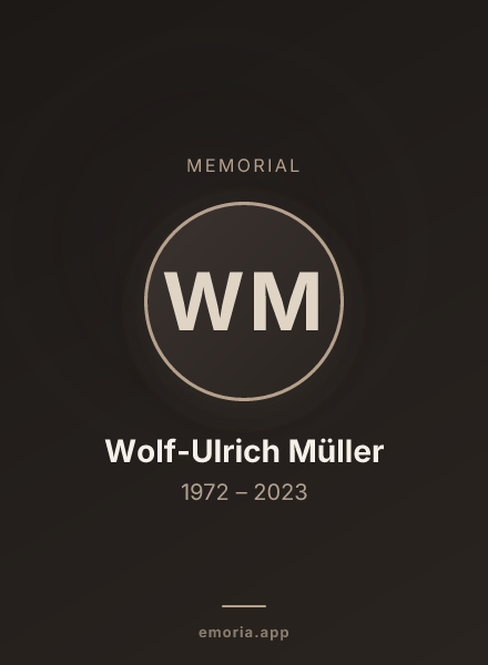 Memorial portrait of Wolf-Ulrich Müller