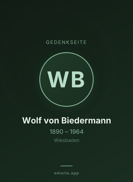 Gedenkportrait von Wolf von Biedermann