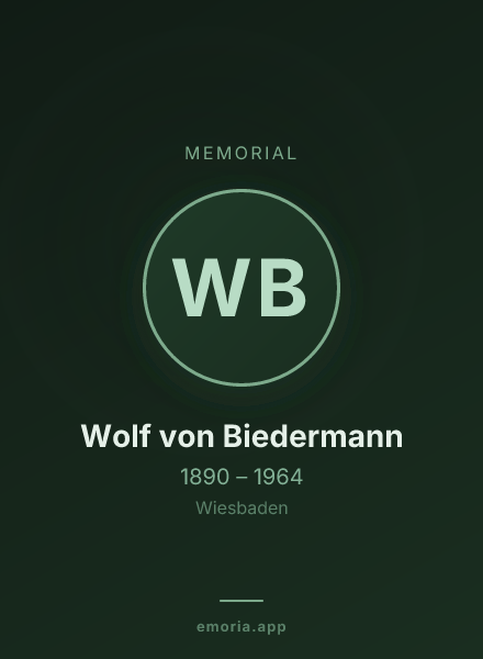 Memorial portrait of Wolf von Biedermann