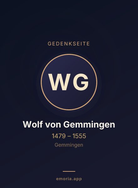 Gedenkportrait von Wolf von Gemmingen