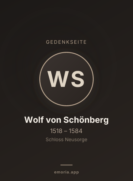 Gedenkportrait von Wolf von Schönberg