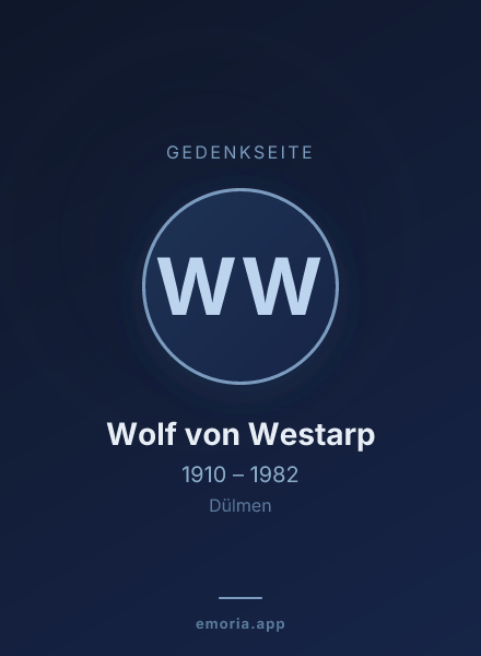 Gedenkportrait von Wolf von Westarp