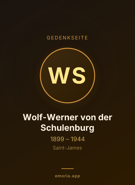 Gedenkportrait von Wolf-Werner von der Schulenburg