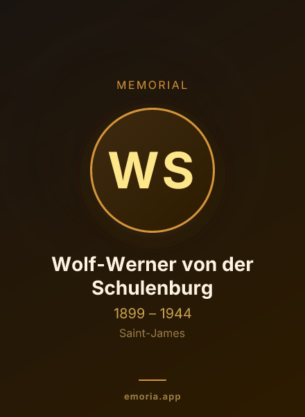 Memorial portrait of Wolf-Werner von der Schulenburg