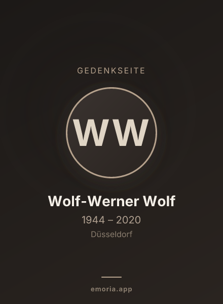 Gedenkportrait von Wolf-Werner Wolf