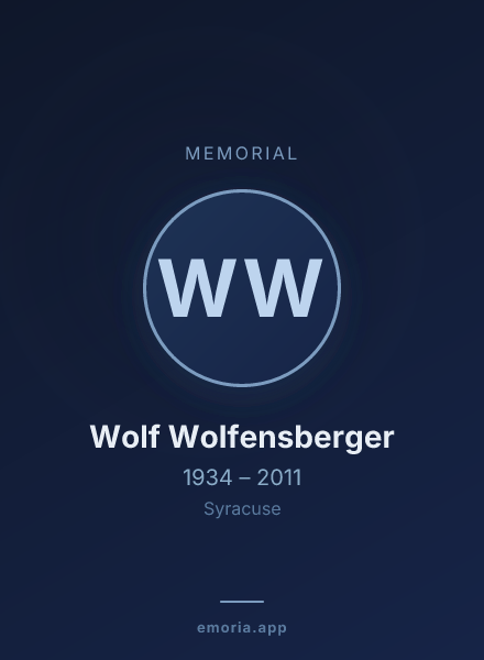 Memorial portrait of Wolf Wolfensberger