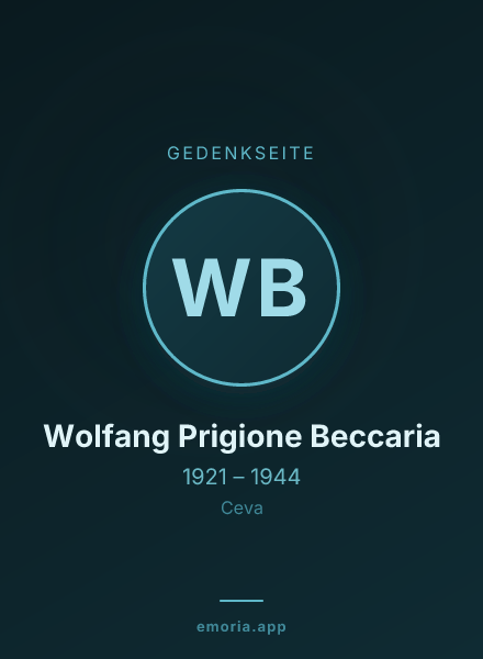 Gedenkportrait von Wolfang Prigione Beccaria