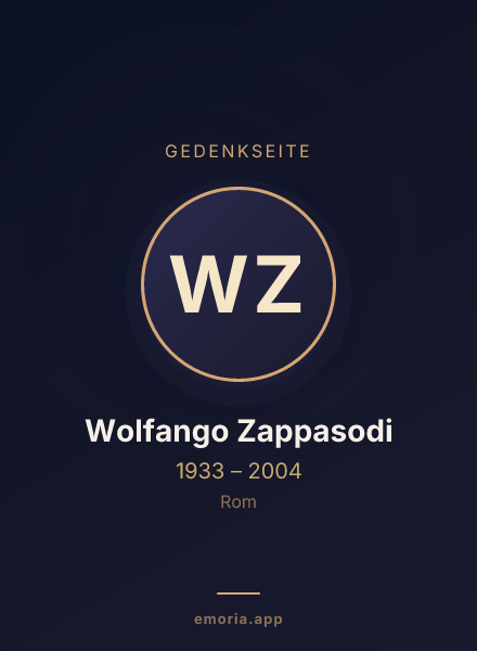 Gedenkportrait von Wolfango Zappasodi