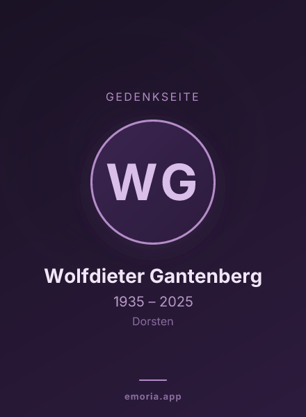 Gedenkportrait von Wolfdieter Gantenberg