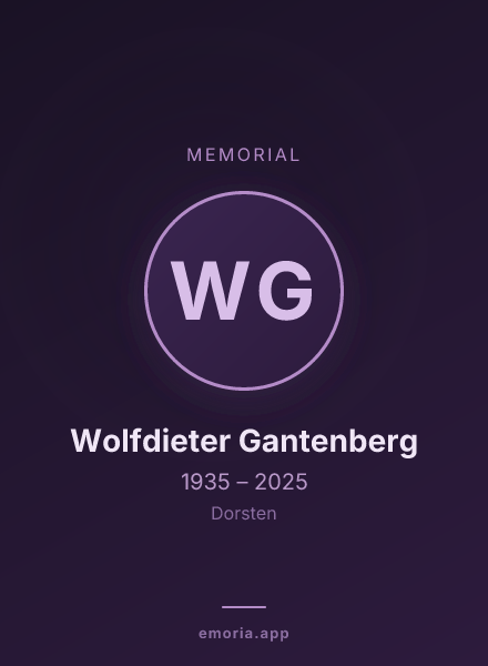 Memorial portrait of Wolfdieter Gantenberg