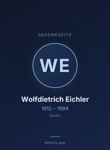 Gedenkportrait von Wolfdietrich Eichler