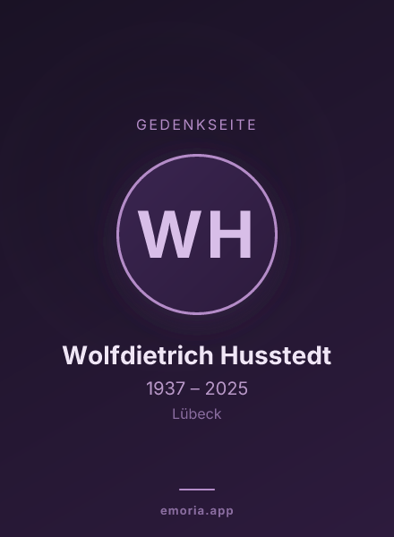 Gedenkportrait von Wolfdietrich Husstedt