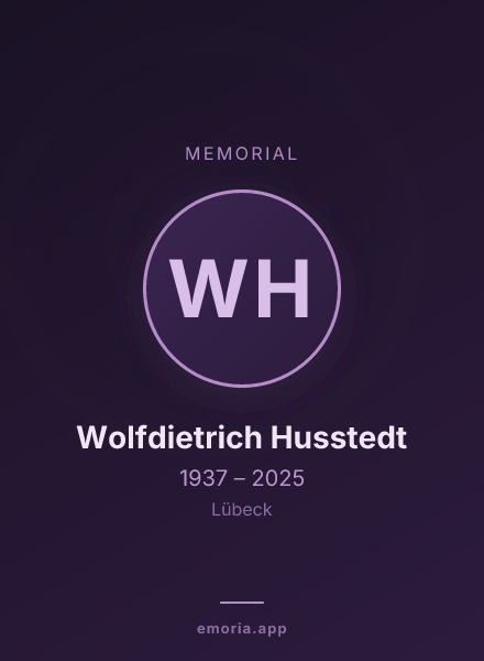 Memorial portrait of Wolfdietrich Husstedt
