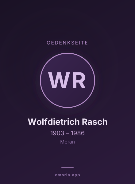 Gedenkportrait von Wolfdietrich Rasch