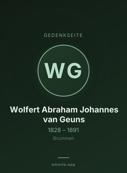 Gedenkportrait von Wolfert Abraham Johannes van Geuns