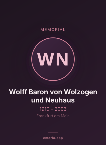 Memorial portrait of Wolff Baron von Wolzogen und Neuhaus
