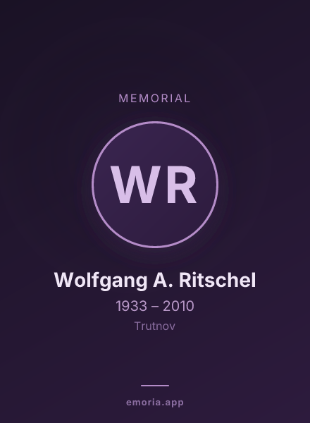 Memorial portrait of Wolfgang A. Ritschel
