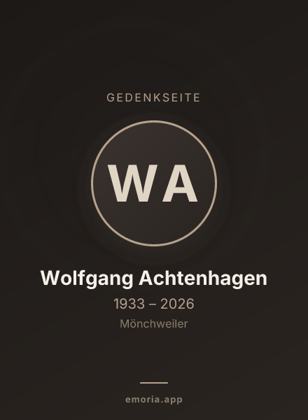 Gedenkportrait von Wolfgang Achtenhagen