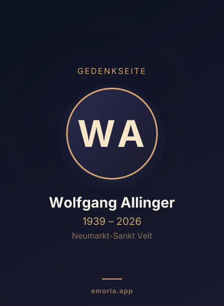 Gedenkportrait von Wolfgang Allinger