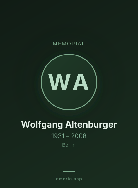 Memorial portrait of Wolfgang Altenburger