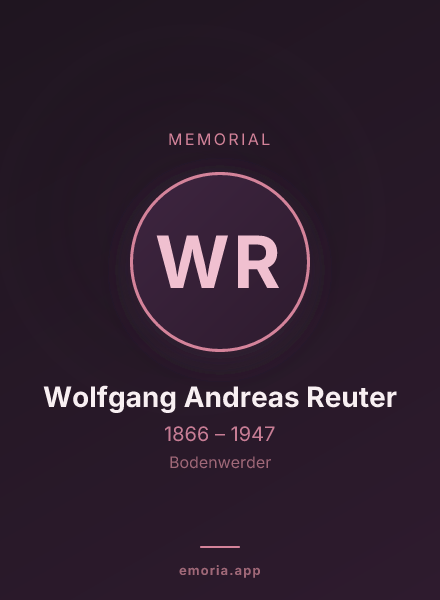 Memorial portrait of Wolfgang Andreas Reuter