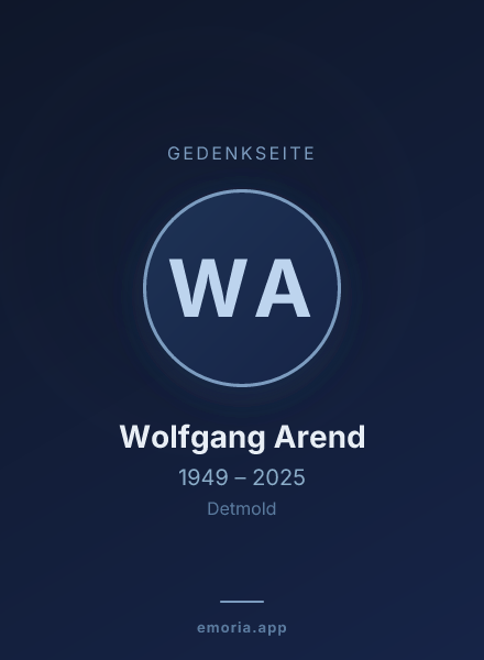Gedenkportrait von Wolfgang Arend