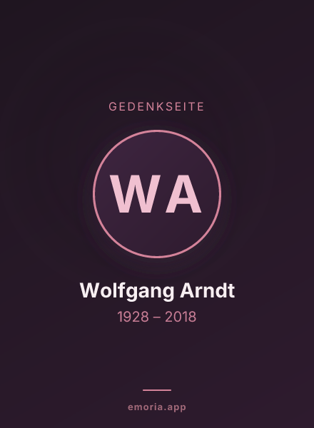 Gedenkportrait von Wolfgang Arndt