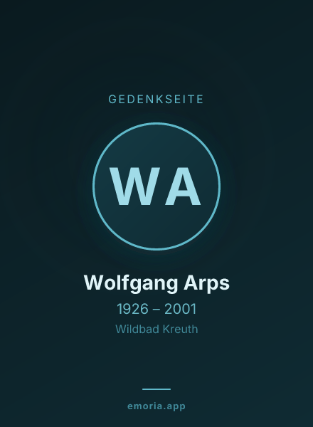 Gedenkportrait von Wolfgang Arps