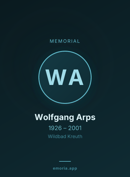 Memorial portrait of Wolfgang Arps