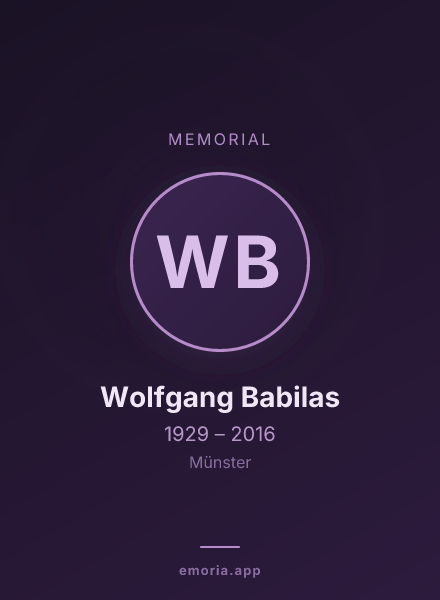 Memorial portrait of Wolfgang Babilas