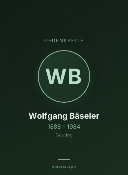 Gedenkportrait von Wolfgang Bäseler
