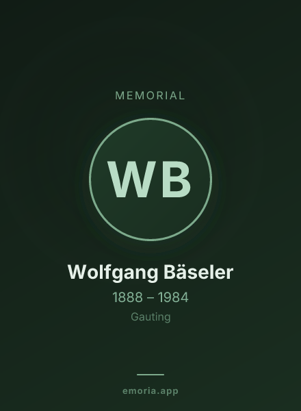 Memorial portrait of Wolfgang Bäseler