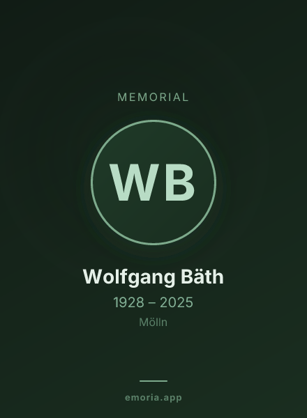 Memorial portrait of Wolfgang Bäth