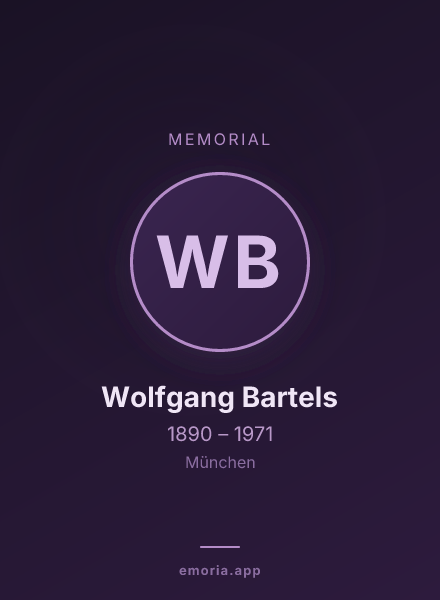 Memorial portrait of Wolfgang Bartels